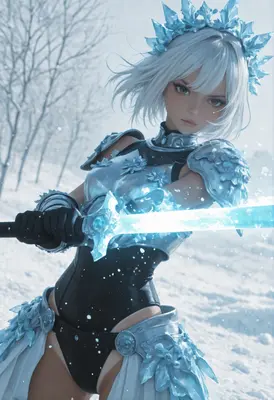 Ice Queen Knight in Snowy Wasteland