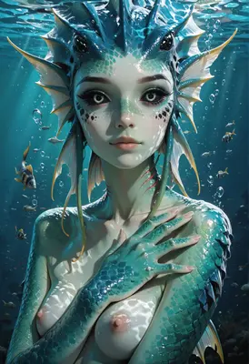 Enchanting Mermaid of the Deep Blue