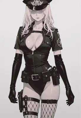 Sleek Monochrome Tactical Police Officer