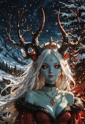 Winter Queen with Enchanted Antlers