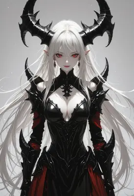 Ethereal Demon Queen in Black Armor