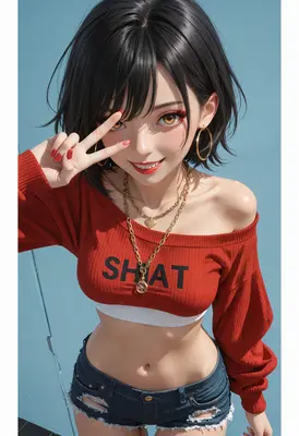 Stylish Girl With Peace Sign