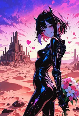 Demon Girl in the Desert Wasteland