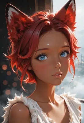 Enchanting Fox Girl Portrait