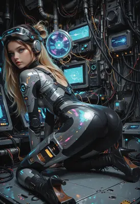 Cybernetic Hacker in the Tech Core
