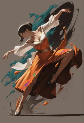 Graceful Dancer in Liquid Motion