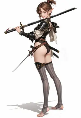 Elf Warrior With Katana Blades
