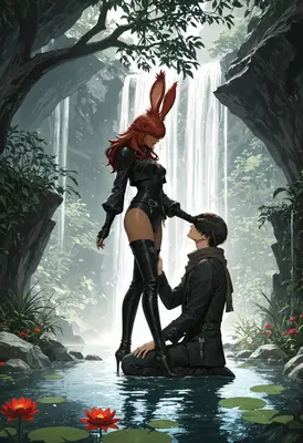 A Gentle Moment By The Waterfall
