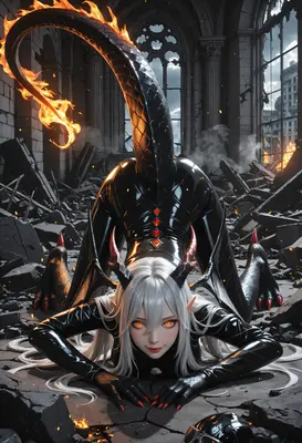 Fiery Demon Queen in Ruined Cathedral