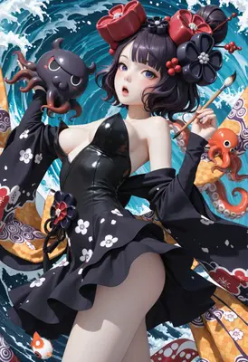 Artist Girl With Cute Sea Creatures