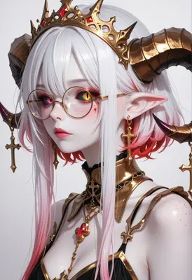 Elegant Demon Queen with Golden Crown