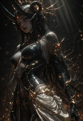 Ethereal Demon Queen in Golden Armor