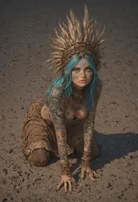 Tribal Spirit with Blue Hair
