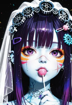 Steampunk Cyber Doll with Lollipop