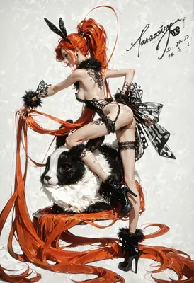 Red Haired Bunny Girl Rider