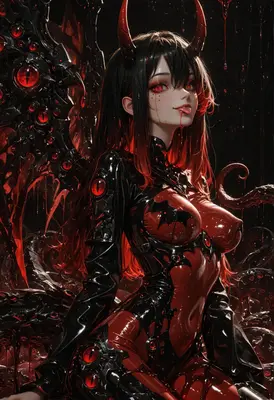 Eldritch Succubus in Crimson Latex