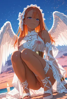 Serene Angel in Lace at Twilight