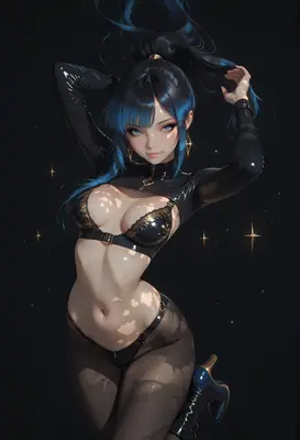 Stellar Beauty in Black Latex