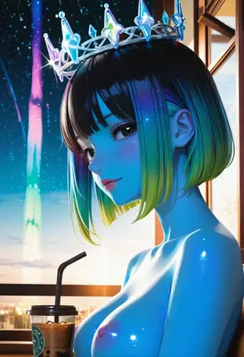 Neon Crowned Beauty at Twilight