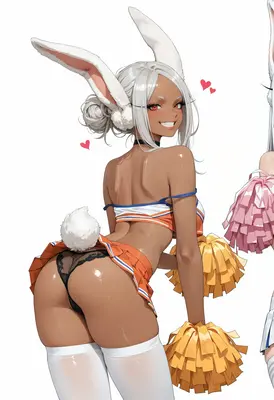 Cheerleader Bunny Girl Showing Spirit