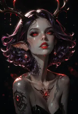 Ethereal Demon Queen with Antlers