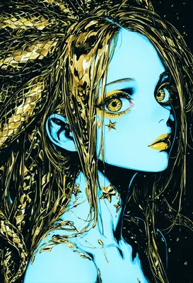 Gilded Celestial Anime Portrait