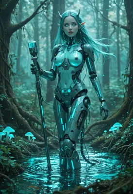 Cyborg Elf Guardian of the Forest