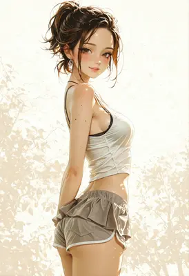 Sunlit Portrait of a Beautiful Girl