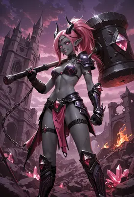 Demon Warrior with Giant War Hammer