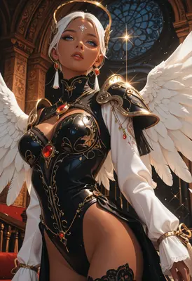 Celestial Angel in Ornate Armor
