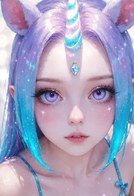 Ethereal Unicorn Girl Portrait