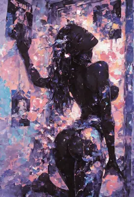 Ethereal Silhouette in Cosmic Light
