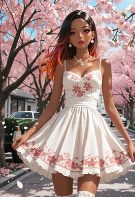 Springtime Elegance Under Cherry Blossoms