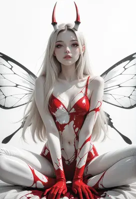 Demon Fairy with Crimson Stained Attire