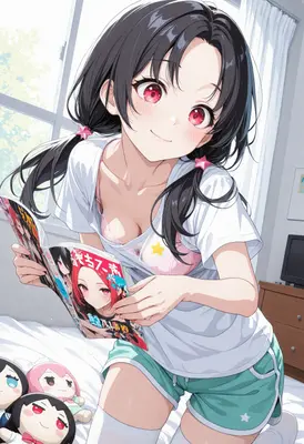 Relaxing Afternoon Reading Anime Girl