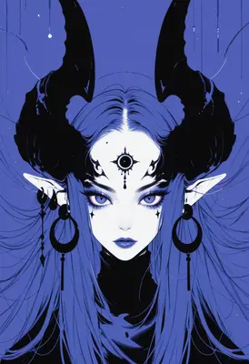 Ethereal Demon Queen in Blue