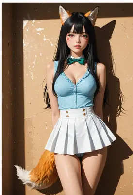 Charming Fox Girl in Sunny Light