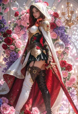 Warrior Queen in Floral Sanctuary