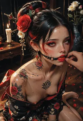 Gilded Rose Geisha in Silent Captivity