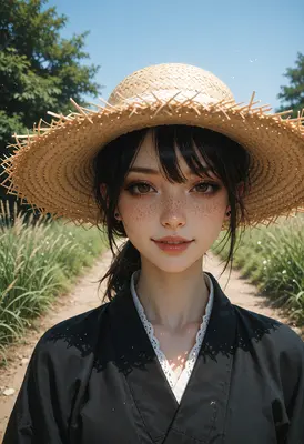 Summer Serenity in a Straw Hat