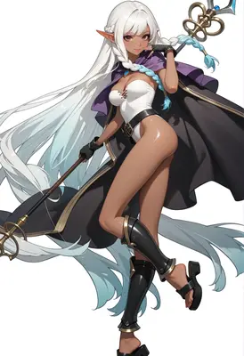 White Haired Elf Mage Adventurer