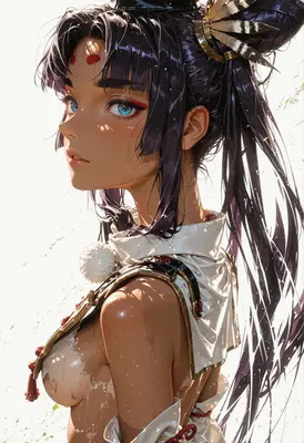 Ethereal Warrior with Radiant Blue Eyes