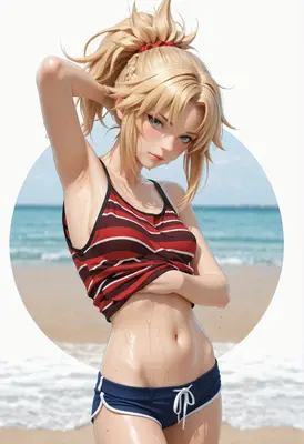 Summer Beach Day Blonde Beauty
