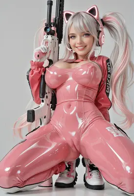 Pink Tactical Cat Girl Soldier