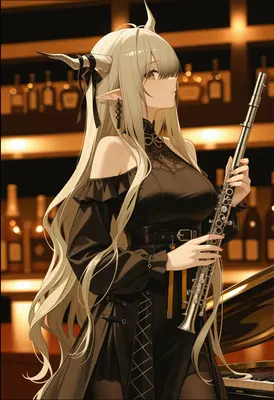 Elegant Horned Musician in Evening Attire