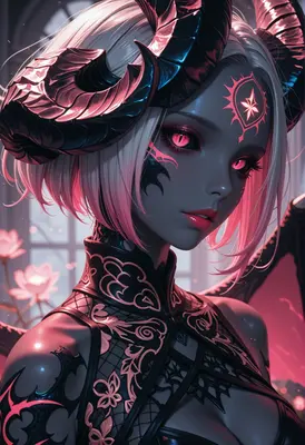 Ethereal Succubus with Glowing Crimson Eyes