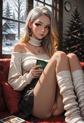 Cozy Winter Reading Beside The Tree