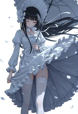 Graceful Lady Under a Parasol