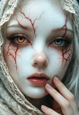 Ethereal Being with Fractured Veins