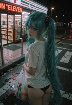Miku After A Rainy Convenience Store Run